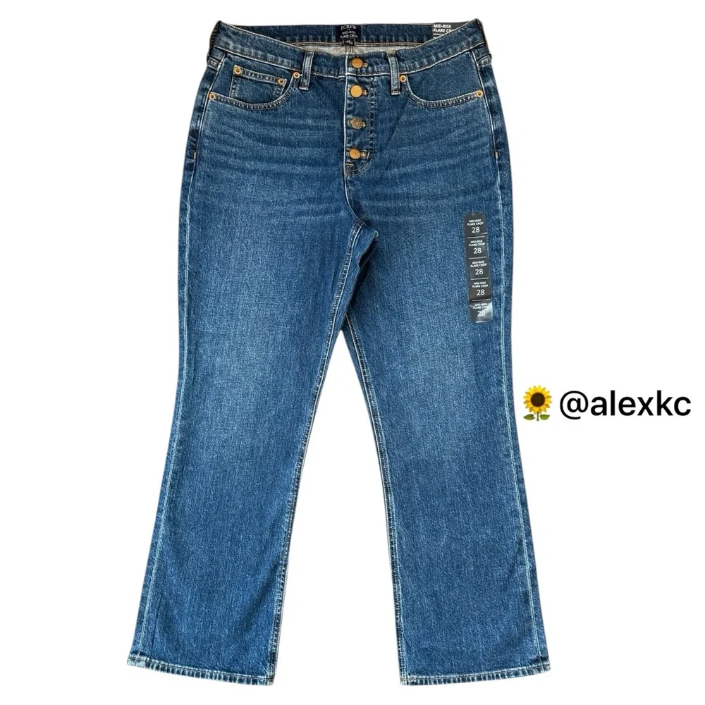 J. Crew Mid Rise Flare Crop Signature Stretch
